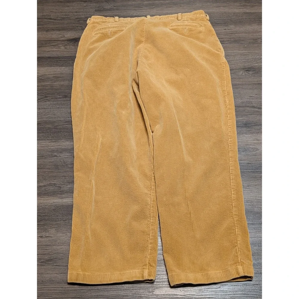 Polo Ralph Lauren Andrew Pant 40x(28)32 Tan Corduroy‎ Pleated Relaxed Trousers